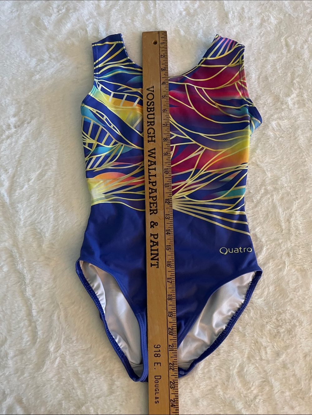 Quatro Multicolor Leaf-Print One-Piece Leotard SZ 11-12 yrs - Picture 6 of 8